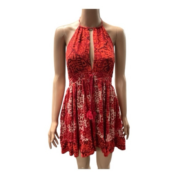 Free People Dresses & Skirts - Free People - EC - Red and White Backless Boho Dress